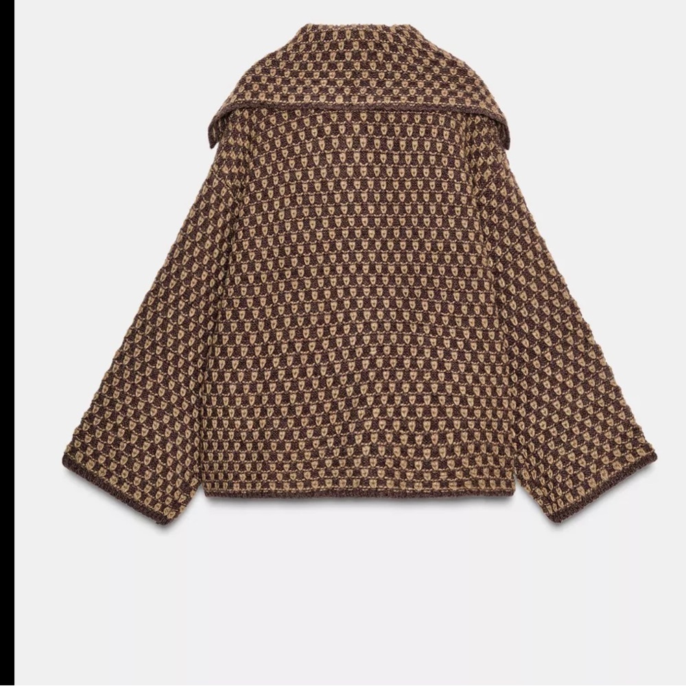 Zara oversized knit coat, mink brown - Picture 7 of 16